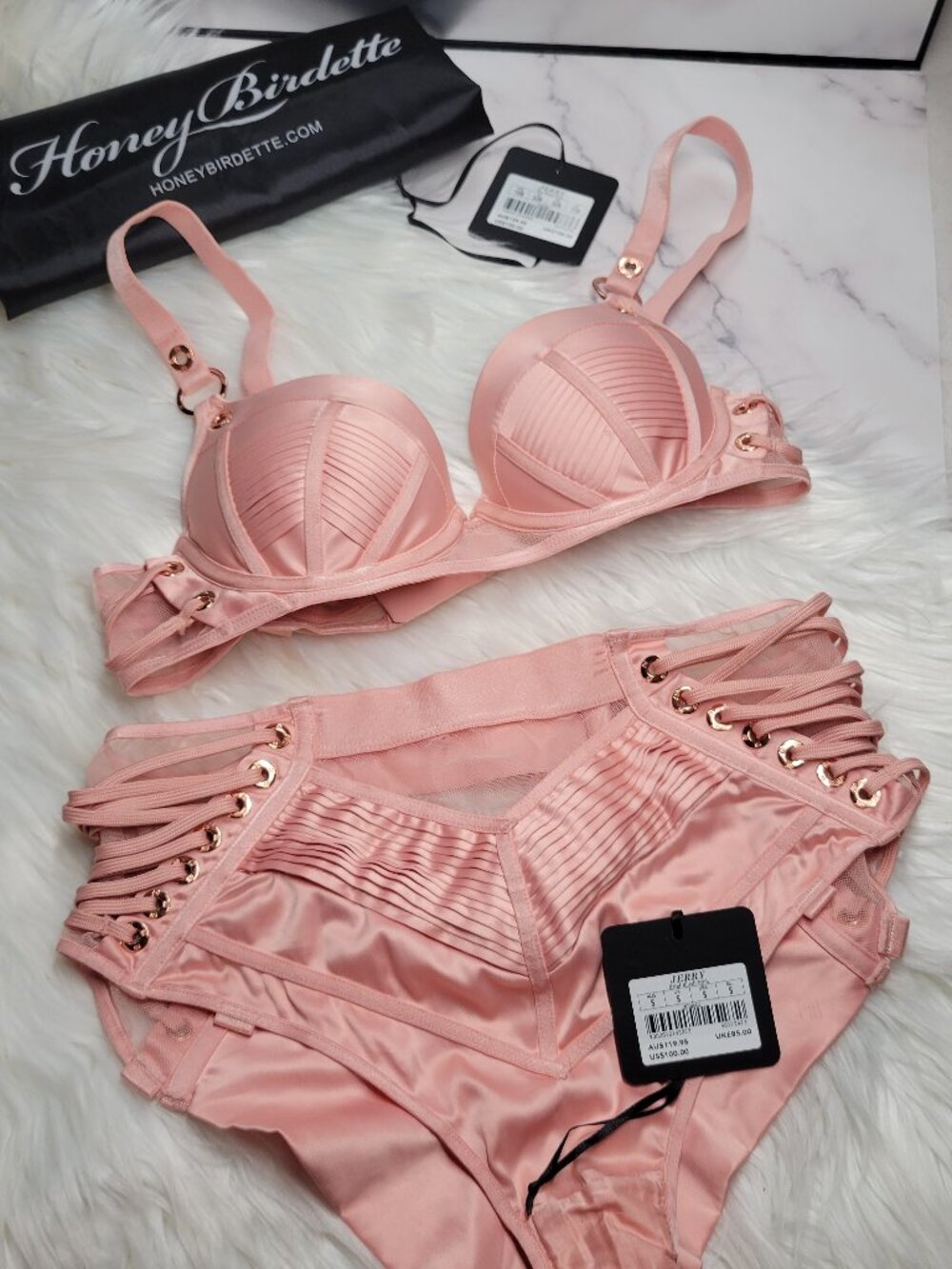 Honey Birdette Jerry Bra 32B 🩷 Blush
